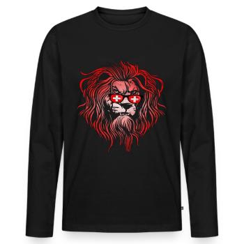 Schweiz - Männer Premium Bio Langarmshirt - Schwarz - Vorne - Nico (187cm)