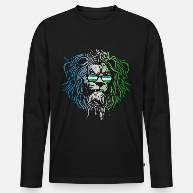 Usbekistan - Männer Premium Bio Langarmshirt - Schwarz