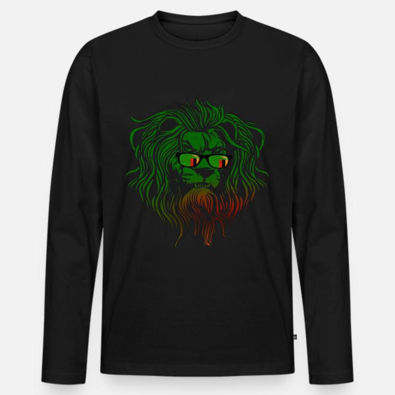 Sambia - Männer Premium Bio Langarmshirt - Schwarz