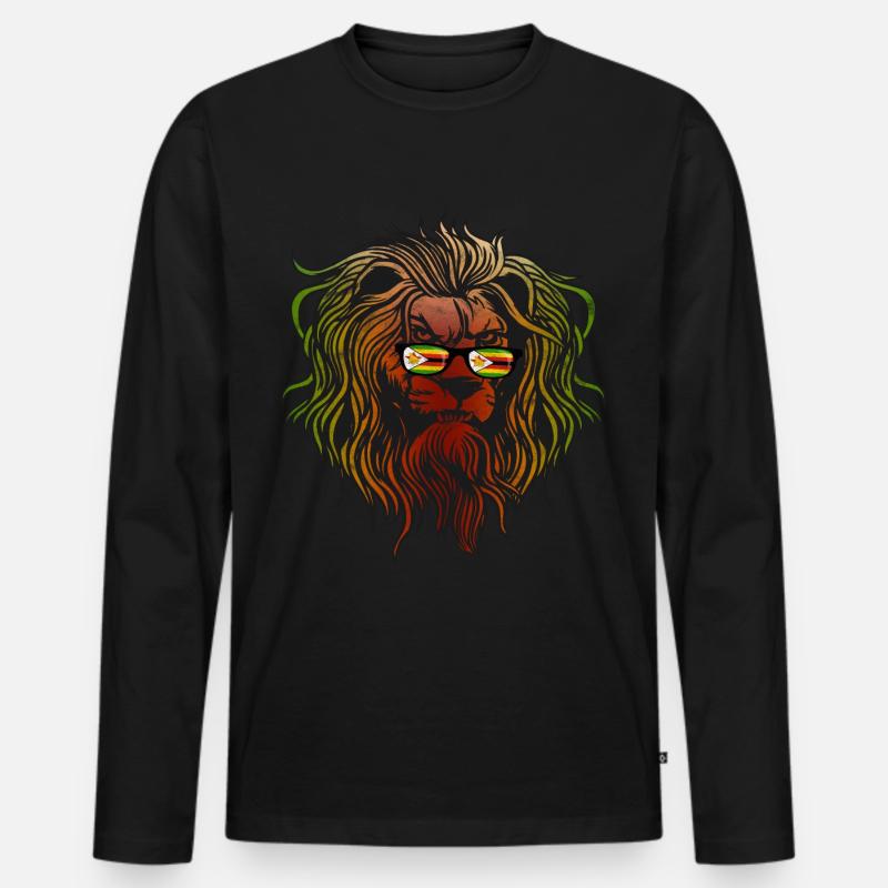 Simbabwe - Männer Premium Bio Langarmshirt - Schwarz