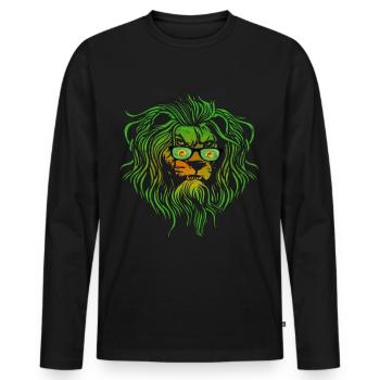 Zaire - Männer Premium Bio Langarmshirt - Schwarz - Vorne - Nico (187cm)