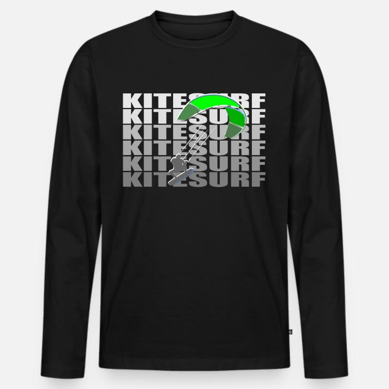 Kitesurf - Männer Premium Bio Langarmshirt - Schwarz
