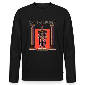 Sandalpunk - Men's Premium Organic Long Sleeve Shirt - black - Front - Nico (187cm)