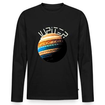 Jupiter - Men's Premium Organic Long Sleeve Shirt - black - Front - Nico (187cm)