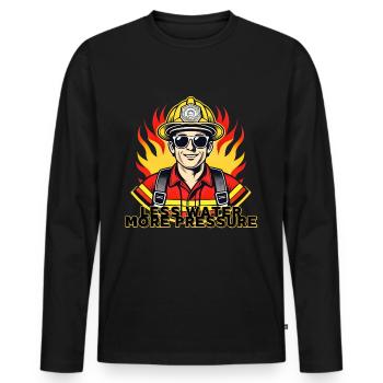 Less Water More Pressure - Men's Premium Organic Long Sleeve Shirt - black - Front - Nico (187cm)