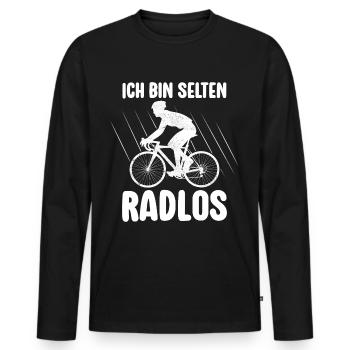 Rarement vélo sans roues vélo de montagne vélo de route vélo - T-shirt manches longues Premium bio Homme - noir - Devant - Nico (187cm)