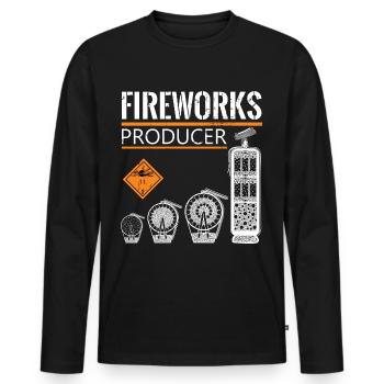 Fireworks Producer Pyro - Männer Premium Bio Langarmshirt - Schwarz - Vorne - Nico (187cm)