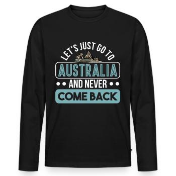 Australier Outback Australien Geschenk - Männer Premium Bio Langarmshirt - Schwarz - Vorne - Nico (187cm)