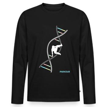 Parkour Freerunning Backflip Freestyle Acrobaties - T-shirt manches longues Premium bio Homme - noir - Devant - Nico (187cm)
