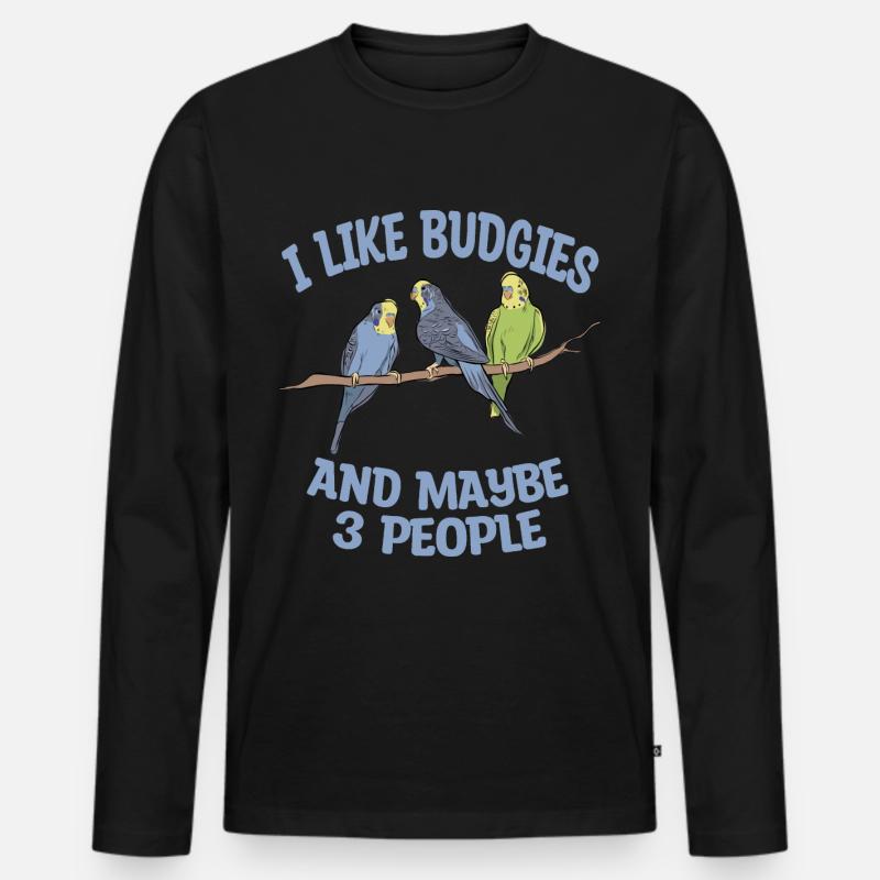 Wellensittich - Männer Premium Bio Langarmshirt - Schwarz