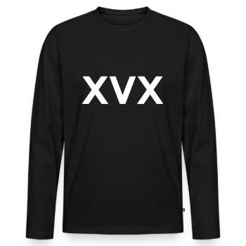 Straight Edge Vegan, anti-drogue, punk - T-shirt manches longues Premium bio Homme - noir - Devant - Nico (187cm)