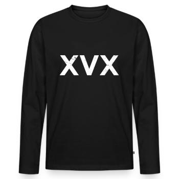 Straight Edge Vegan, anti-drogue, punk - T-shirt manches longues Premium bio Homme - noir - Devant - Nico (187cm)