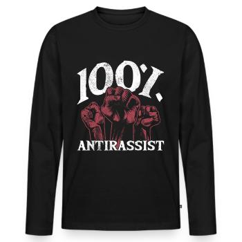 Punk Rock Anti-racism, against racism - Men's Premium Organic Long Sleeve Shirt - black - Front - Nico (187cm)