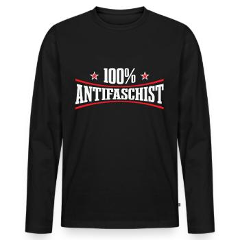 Punk Rock Anti-racism, against racism - Men's Premium Organic Long Sleeve Shirt - black - Front - Nico (187cm)