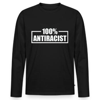 Punk Rock Anti-racism, against racism - Men's Premium Organic Long Sleeve Shirt - black - Front - Nico (187cm)