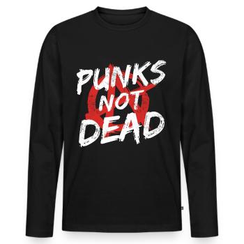 Punk Rock Pogo Anarchie Punks Punk Rocker Punk - T-shirt manches longues Premium bio Homme - noir - Devant - Nico (187cm)