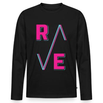 Techno House Party EDM Festival Goa Electro Rave - T-shirt manches longues Premium bio Homme - noir - Devant - Nico (187cm)