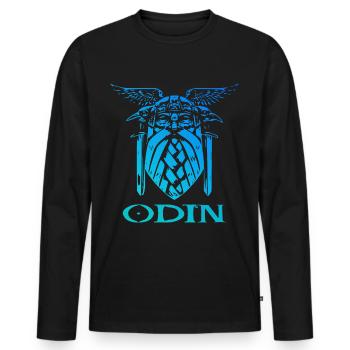Odin Wikinger Walhalla - Männer Premium Bio Langarmshirt - Schwarz - Vorne - Nico (187cm)