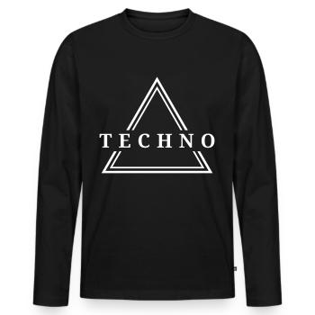 Techno House Party EDM Festival Goa Electro Rave - Männer Premium Bio Langarmshirt - Schwarz - Vorne - Nico (187cm)