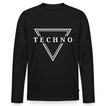 Techno House Party EDM Festival Goa Electro Rave - T-shirt manches longues Premium bio Homme - noir - Devant - Nico (187cm)