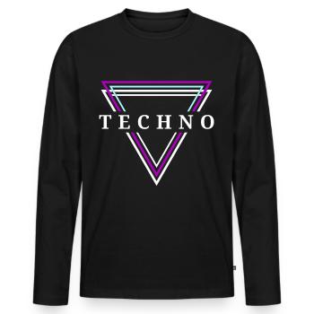 Techno House Party EDM Festival Goa Electro Rave - Männer Premium Bio Langarmshirt - Schwarz - Vorne - Nico (187cm)