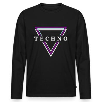 Techno House Party EDM Festival Goa Electro Rave - Männer Premium Bio Langarmshirt - Schwarz - Vorne - Nico (187cm)