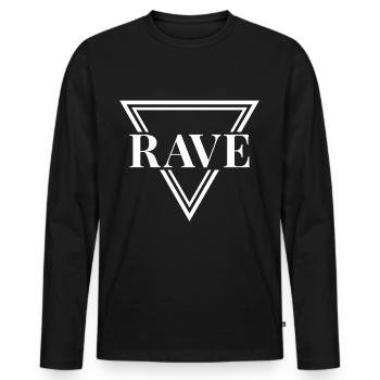 Techno House Party EDM Festival Goa Electro Rave - Männer Premium Bio Langarmshirt - Schwarz - Vorne - Nico (187cm)
