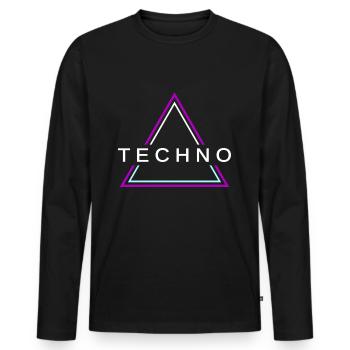 Techno House Party EDM Festival Goa Electro Rave - T-shirt manches longues Premium bio Homme - noir - Devant - Nico (187cm)