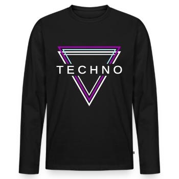 Techno House Party EDM Festival Goa Electro Rave - Männer Premium Bio Langarmshirt - Schwarz - Vorne - Nico (187cm)