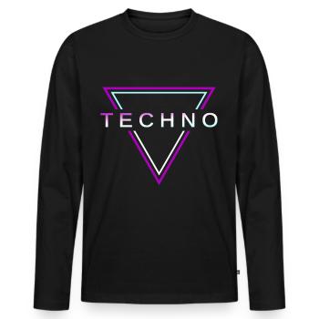 Techno House Party EDM Festival Goa Electro Rave - T-shirt manches longues Premium bio Homme - noir - Devant - Nico (187cm)