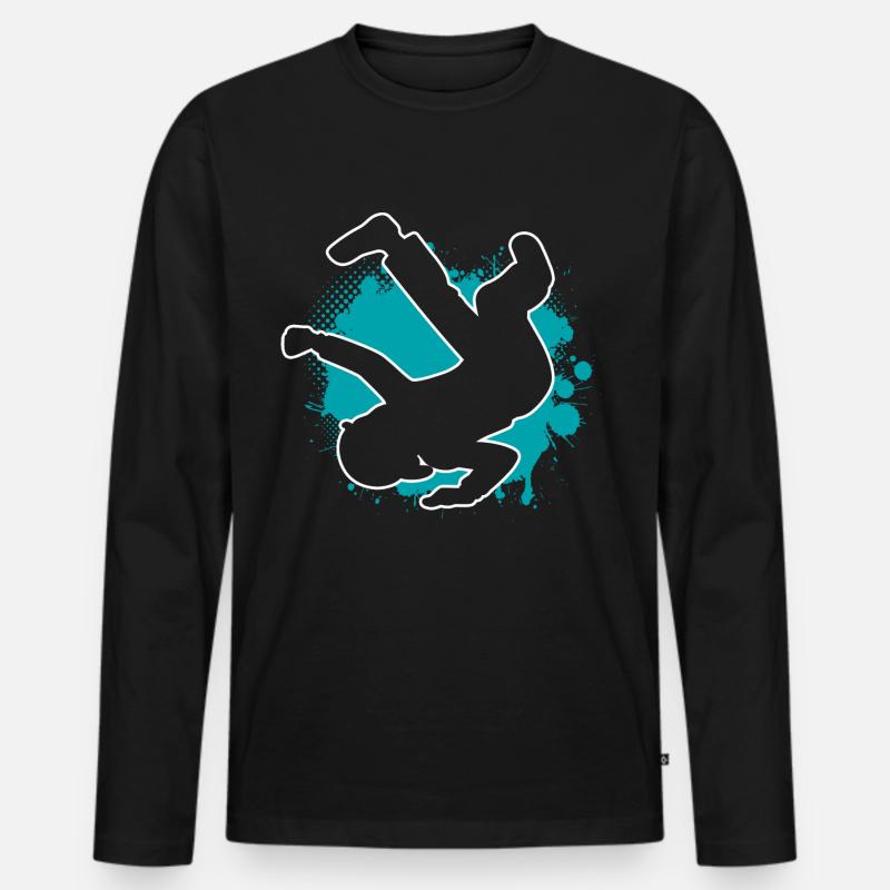 Breakdancer Breakdancing Junge - Männer Premium Bio Langarmshirt - Schwarz
