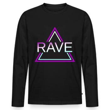 Rave Techno House Party EDM Festival Goa Electro - Männer Premium Bio Langarmshirt - Schwarz - Vorne - Nico (187cm)