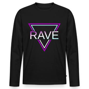 Rave Techno House Party EDM Festival Goa Electro - Männer Premium Bio Langarmshirt - Schwarz - Vorne - Nico (187cm)