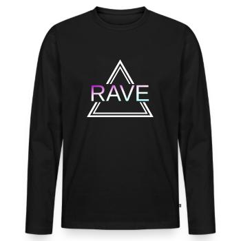 Rave Techno House Party EDM Festival Goa Electro - Männer Premium Bio Langarmshirt - Schwarz - Vorne - Nico (187cm)