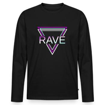 Rave Techno House Party EDM Festival Goa Electro - Männer Premium Bio Langarmshirt - Schwarz - Vorne - Nico (187cm)