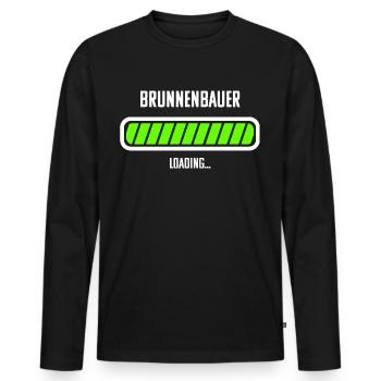 Brunnenbauer Beruf Loading Ladebalken - Männer Premium Bio Langarmshirt - Schwarz - Vorne - Nico (187cm)