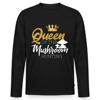Mushroom pickers and mushroom friends - Men's Premium Organic Long Sleeve Shirt - black - Front - Nico (187cm)