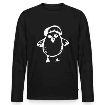 Chick - Men's Premium Organic Long Sleeve Shirt - black - Front - Nico (187cm)