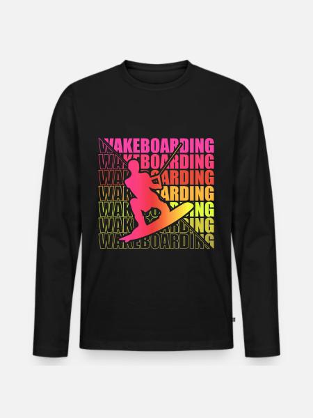 Wakeboard Wakeboarder Wakeboarding Freestyle DNA - Men's Premium Organic Long Sleeve Shirt - black
