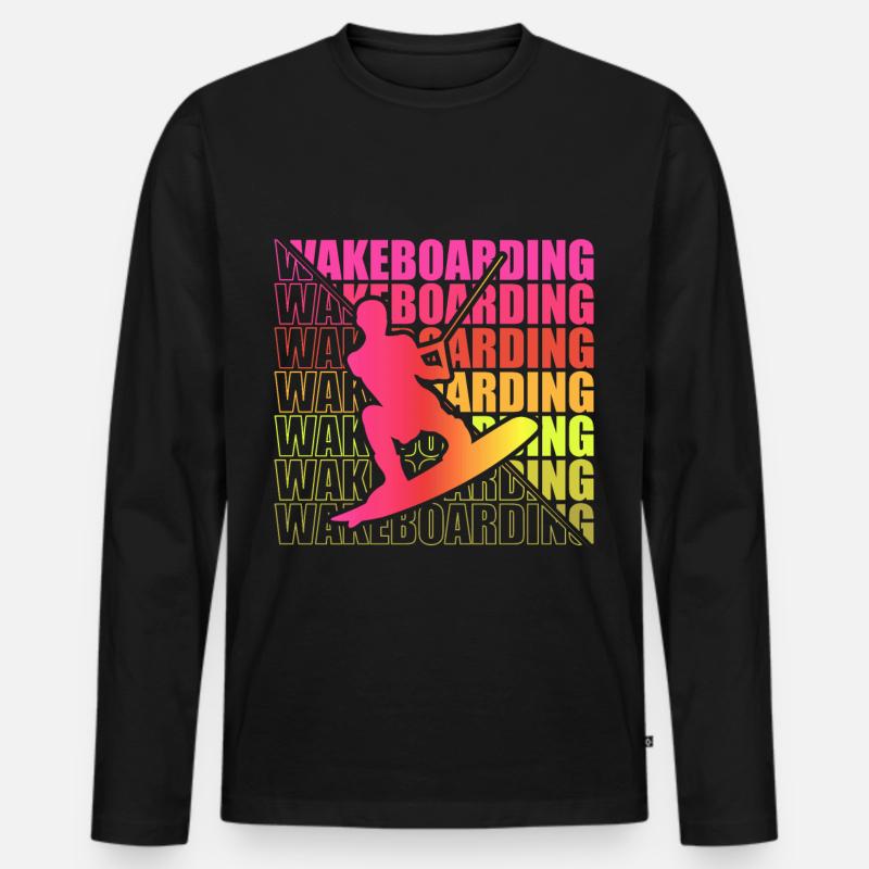 Wakeboard Wakeboarder Wakeboarding Freestyle DNA - Männer Premium Bio Langarmshirt - Schwarz