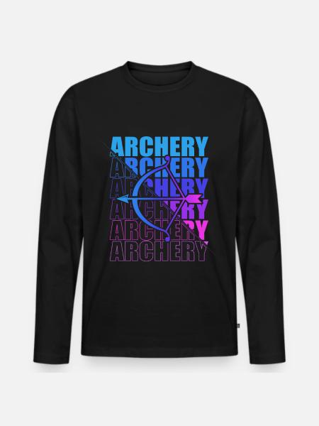 Archery Archer Archery Bow - Men's Premium Organic Long Sleeve Shirt - black
