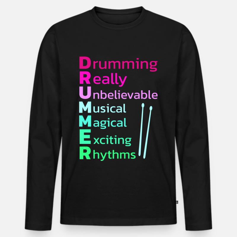 Drummers Drummers Drummers Drummers - Men's Premium Organic Long Sleeve Shirt - black