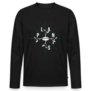 Jardinage, jardinage, jardinage biologique, plantes, semis - T-shirt manches longues Premium bio Homme - noir - Devant - Nico (187cm)
