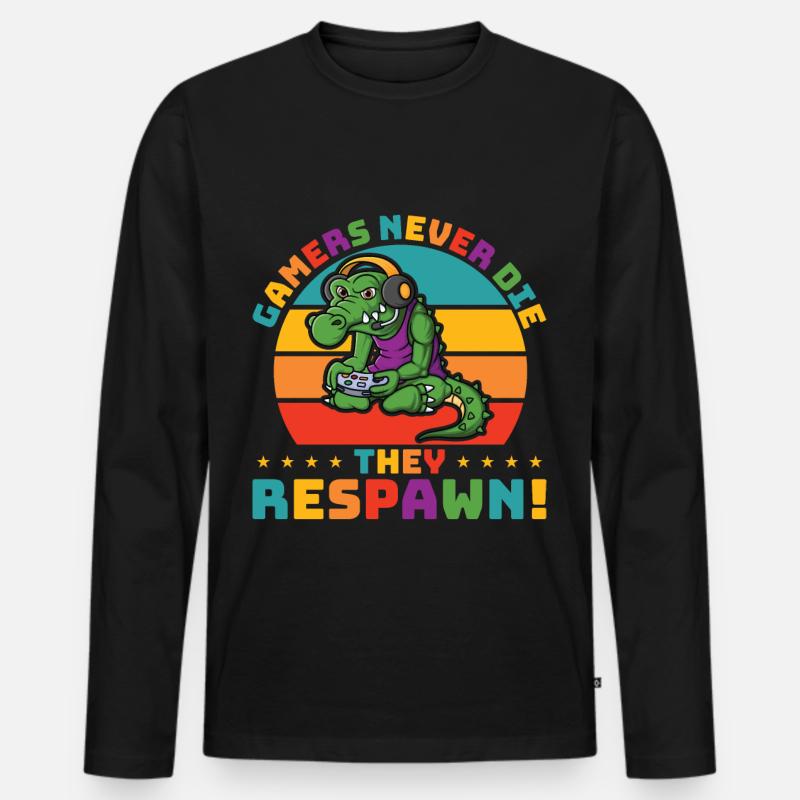 Gaming Zocken, Videospiel, Grumpy Gamer - Männer Premium Bio Langarmshirt - Schwarz