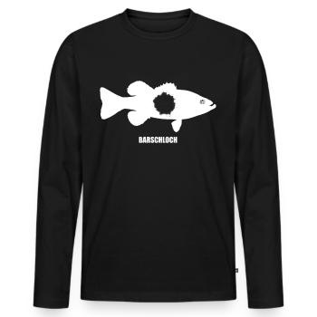 Angel, Angler, Fischer Fischen und Barsch Angeln - Männer Premium Bio Langarmshirt - Schwarz - Vorne - Nico (187cm)