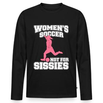 Soccer féminin, Soccer féminin, Soccer féminin - T-shirt manches longues Premium bio Homme - noir - Devant - Nico (187cm)