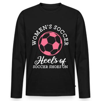 Soccer féminin, Football féminin, Football féminin - T-shirt manches longues Premium bio Homme - noir - Devant - Nico (187cm)