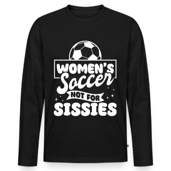 Soccer féminin, Football féminin, Football féminin - T-shirt manches longues Premium bio Homme - noir - Devant - Nico (187cm)