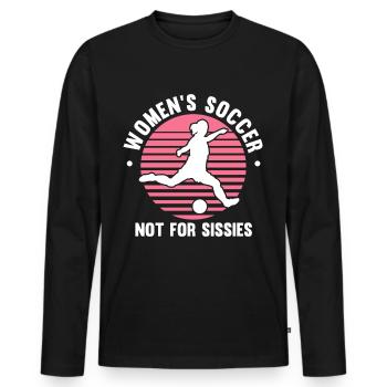 Soccer féminin, Football féminin, Football féminin - T-shirt manches longues Premium bio Homme - noir - Devant - Nico (187cm)