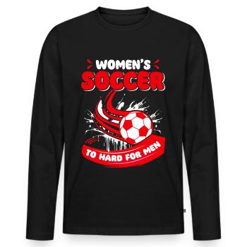 Soccer féminin, Football féminin, Football féminin - T-shirt manches longues Premium bio Homme - noir - Devant - Nico (187cm)